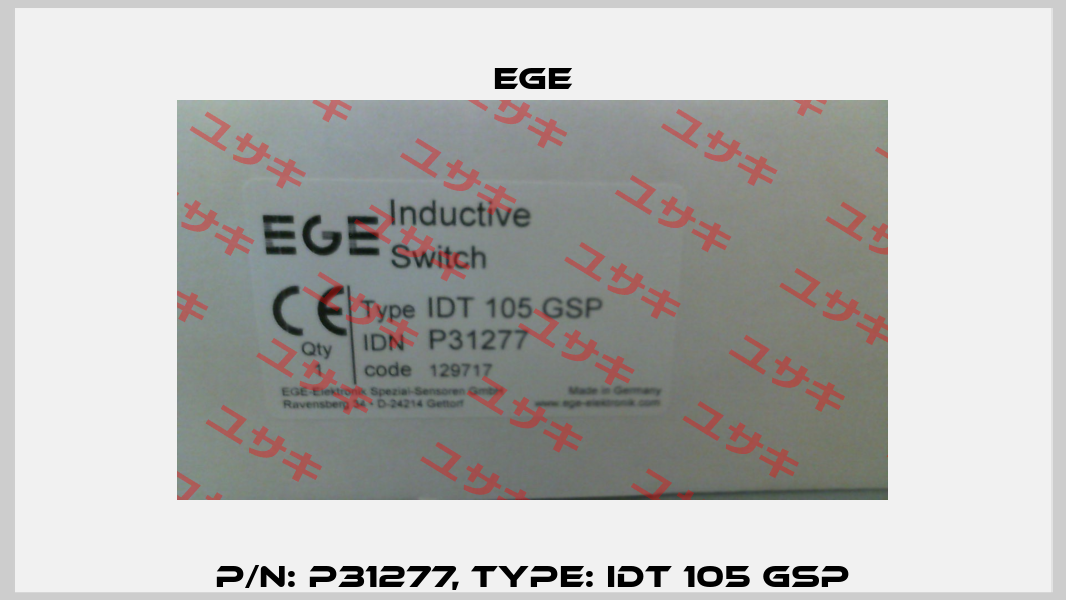 p/n: P31277, Type: IDT 105 GSP Ege