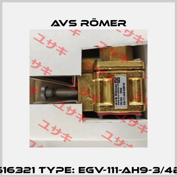 P/N: 616321 Type: EGV-111-AH9-3/4BN-00 Avs Römer