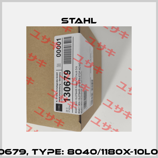 p/n: 130679, Type: 8040/1180X-10L07SA05 Stahl